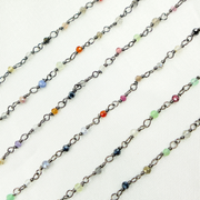 Multi Spinal Faceted Roundel Wire Wrapped Chain